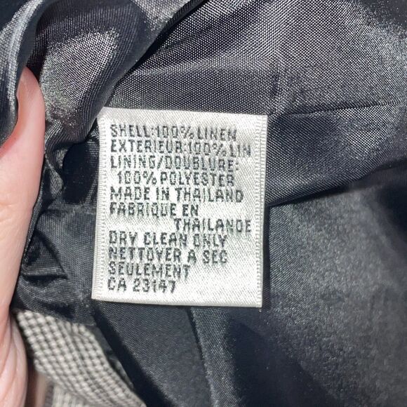 Vintage Talbots Irish Linen Shirt Dress Size 10 Y2K Check Button Front Belted - Picture 7 of 12